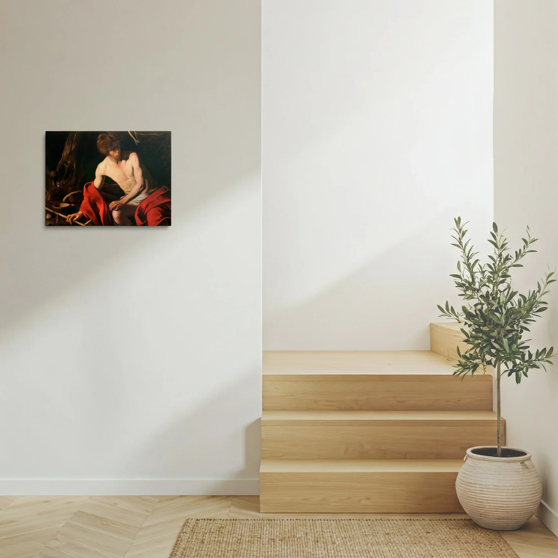 Tablou picturi celebre - Sfântul Ioan Botezătorul, Caravaggio - vedere hol