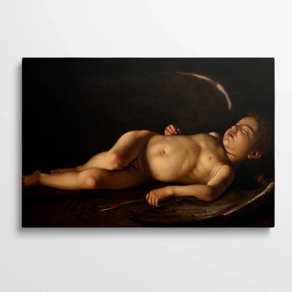 Tablou picturi celebre - Cupidon adormit, Caravaggio - vedere din fata
