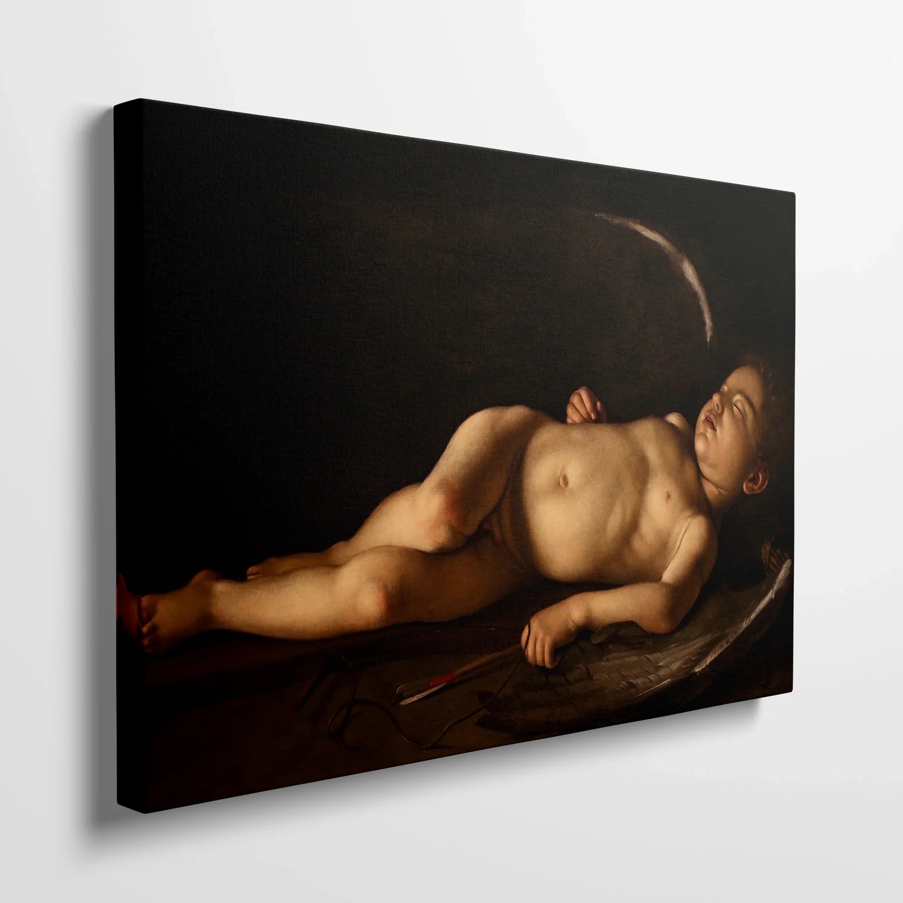 Tablou picturi celebre - Cupidon adormit, Caravaggio - vedere din lateral