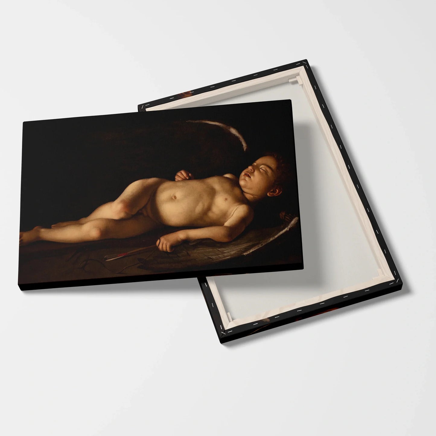 Tablou picturi celebre - Cupidon adormit, Caravaggio - vedere fata verso