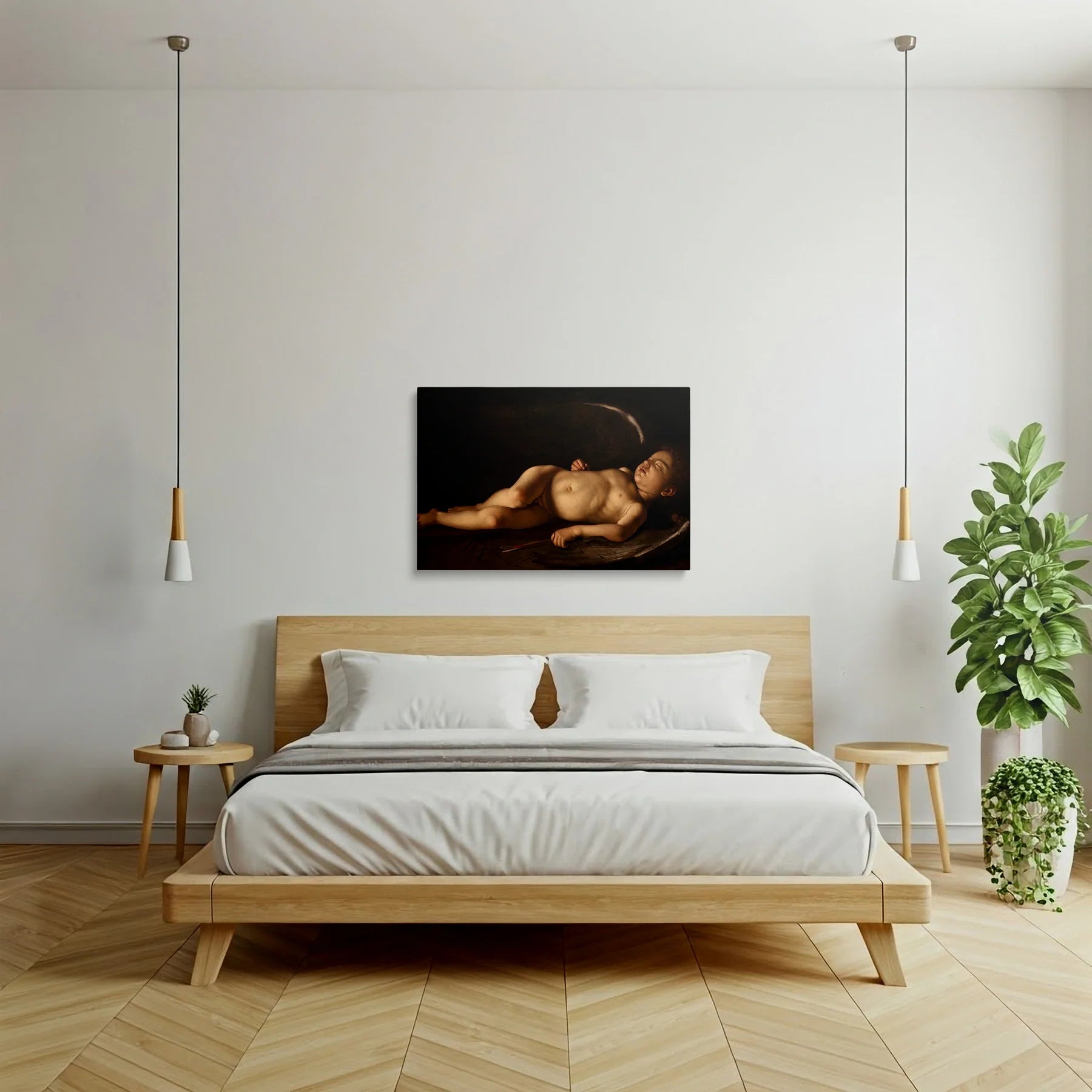 Tablou picturi celebre - Cupidon adormit, Caravaggio - vedere dormitor