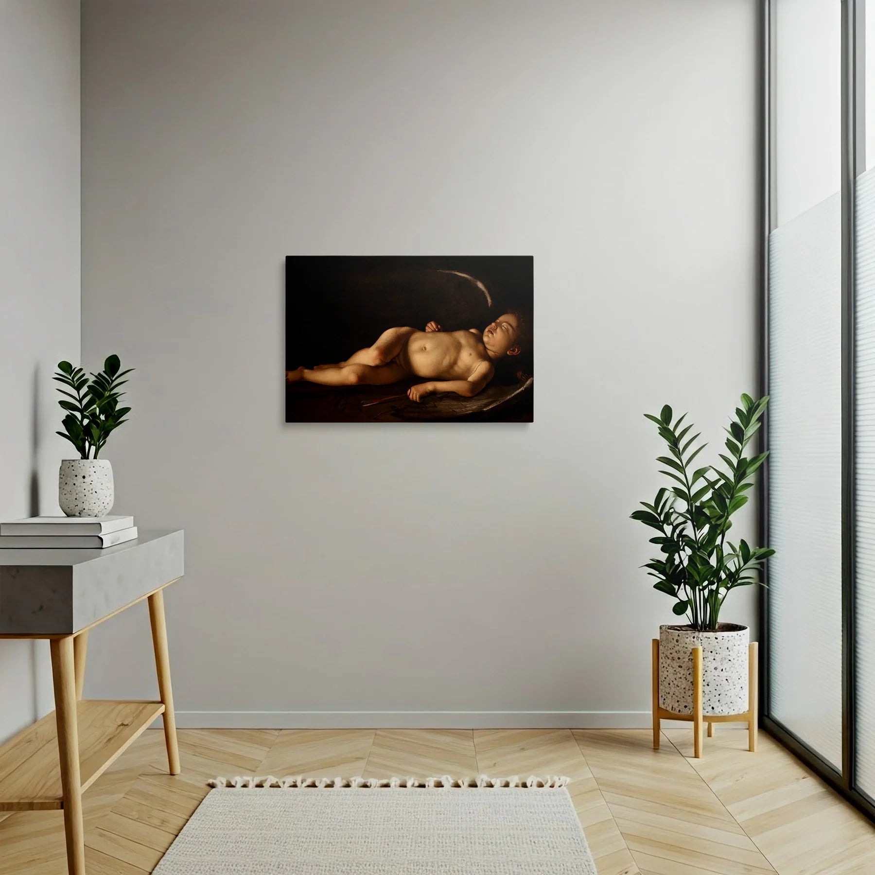 Tablou picturi celebre - Cupidon adormit, Caravaggio - vedere hol