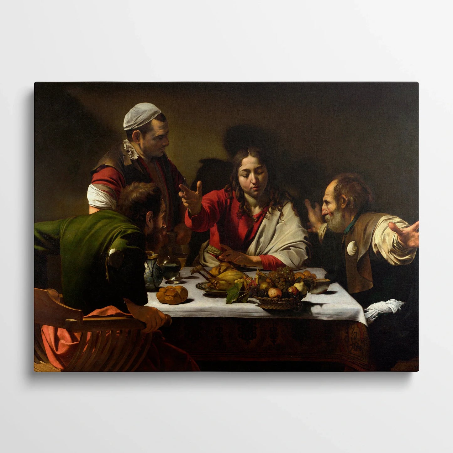 Tablou picturi celebre - Cina la Emmaus, Caravaggio - vedere din fata