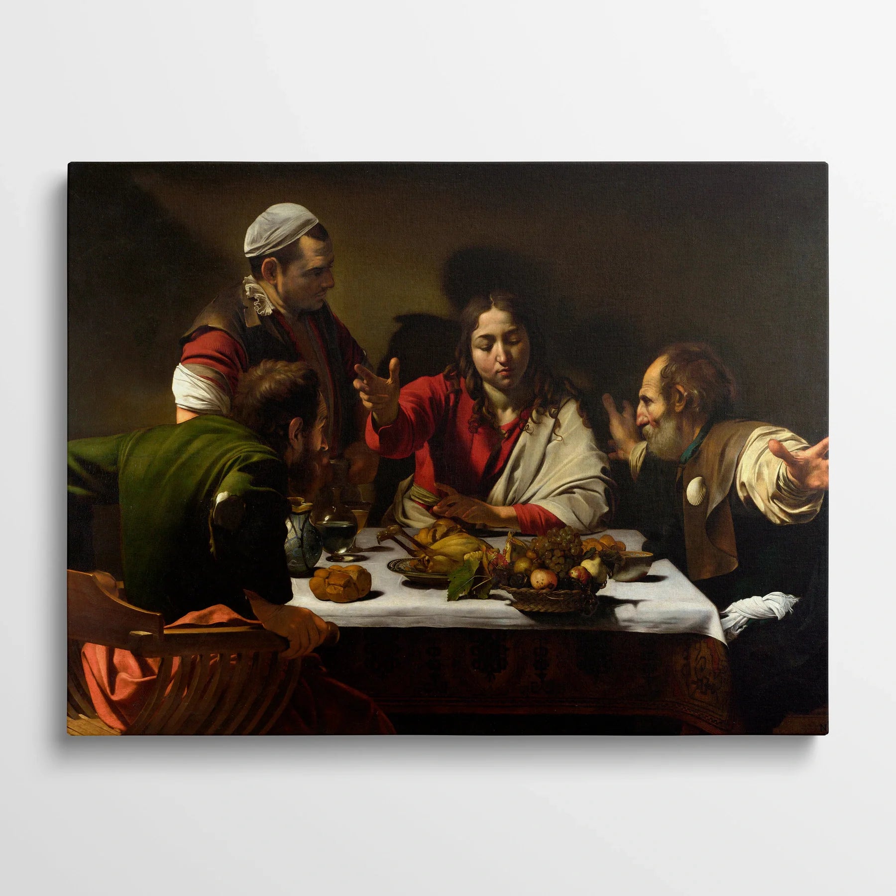Tablou picturi celebre - Cina la Emmaus, Caravaggio - vedere din fata