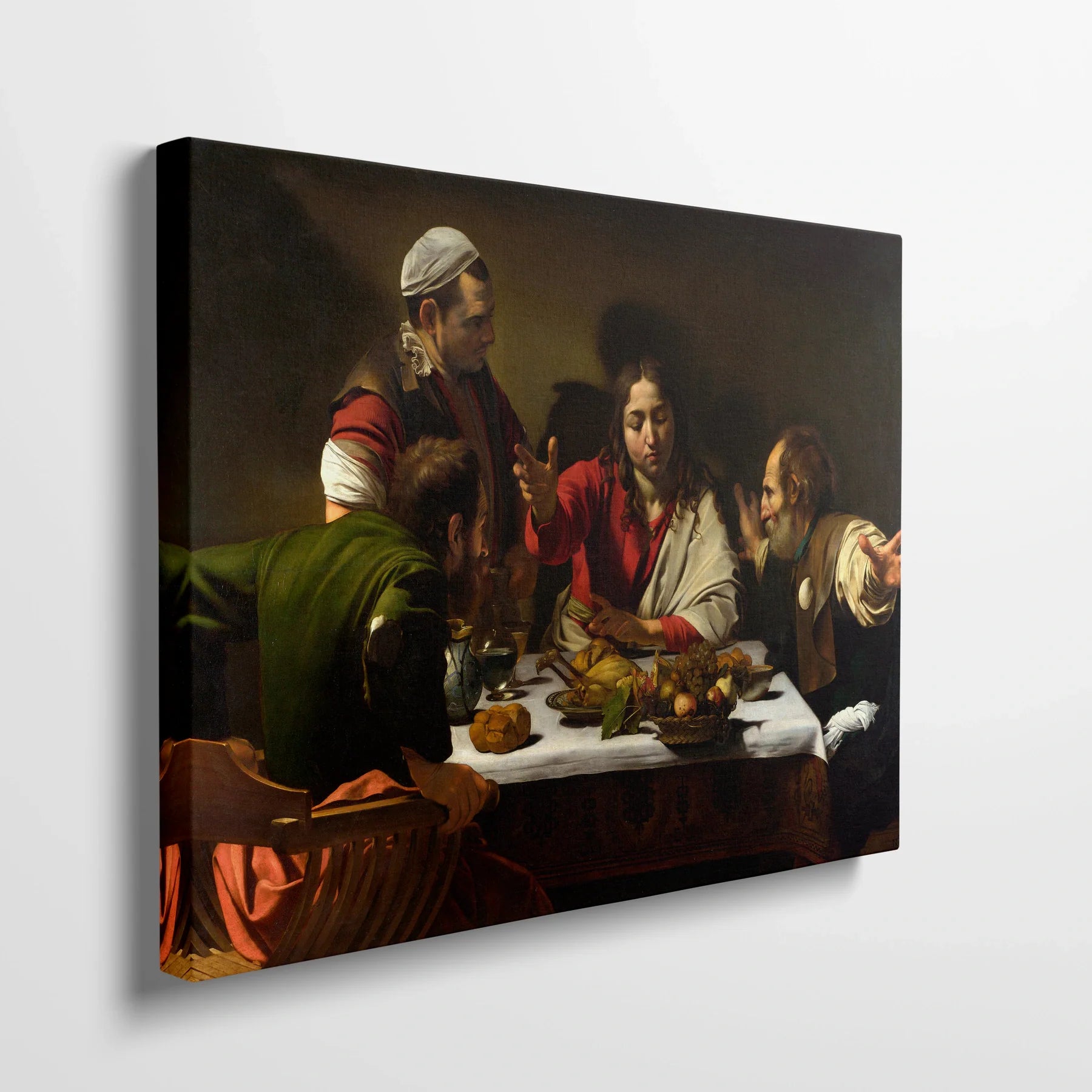 Tablou picturi celebre - Cina la Emmaus, Caravaggio - vedere din lateral