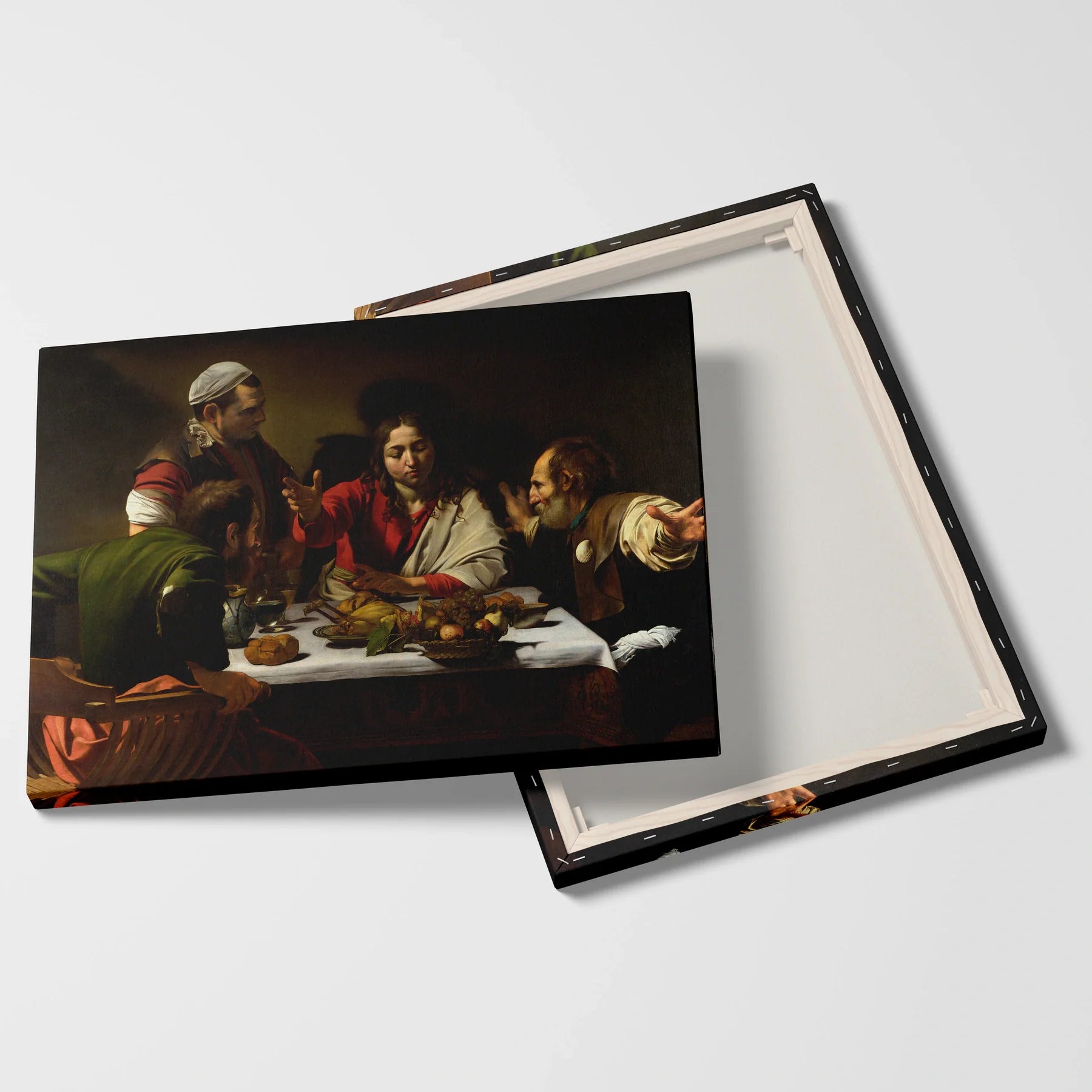 Tablou picturi celebre - Cina la Emmaus, Caravaggio - vedere fata verso