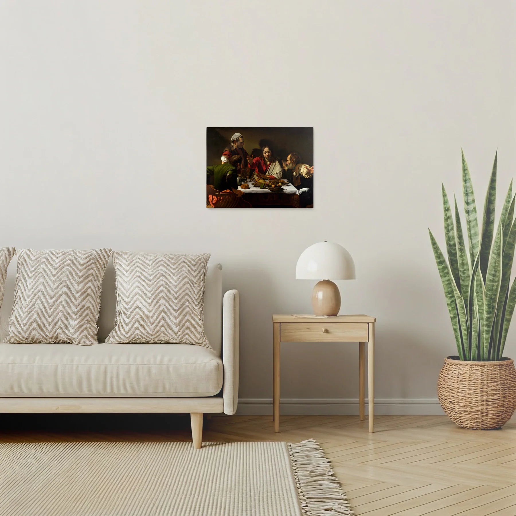 Tablou picturi celebre - Cina la Emmaus, Caravaggio - vedere living