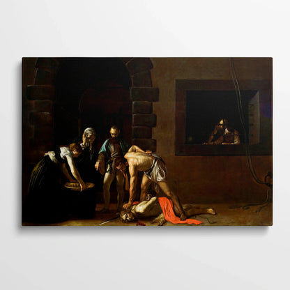 Tablou picturi celebre - Decapitarea Sf. Ioan Botezătorul, Caravaggio - vedere din fata