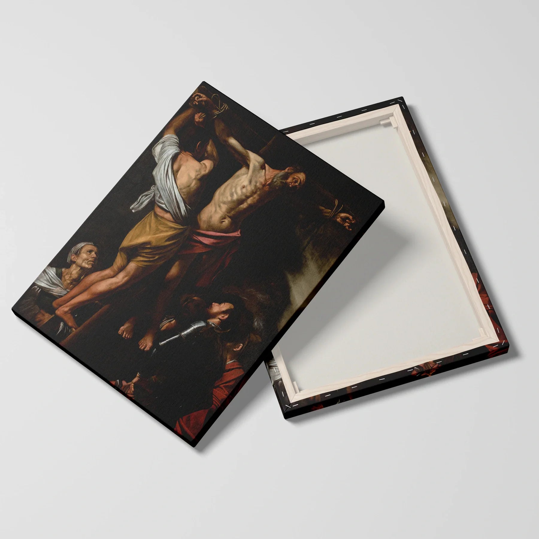 Tablou picturi celebre - Crucificarea Sfântului Andrei, Caravaggio - vedere fata verso