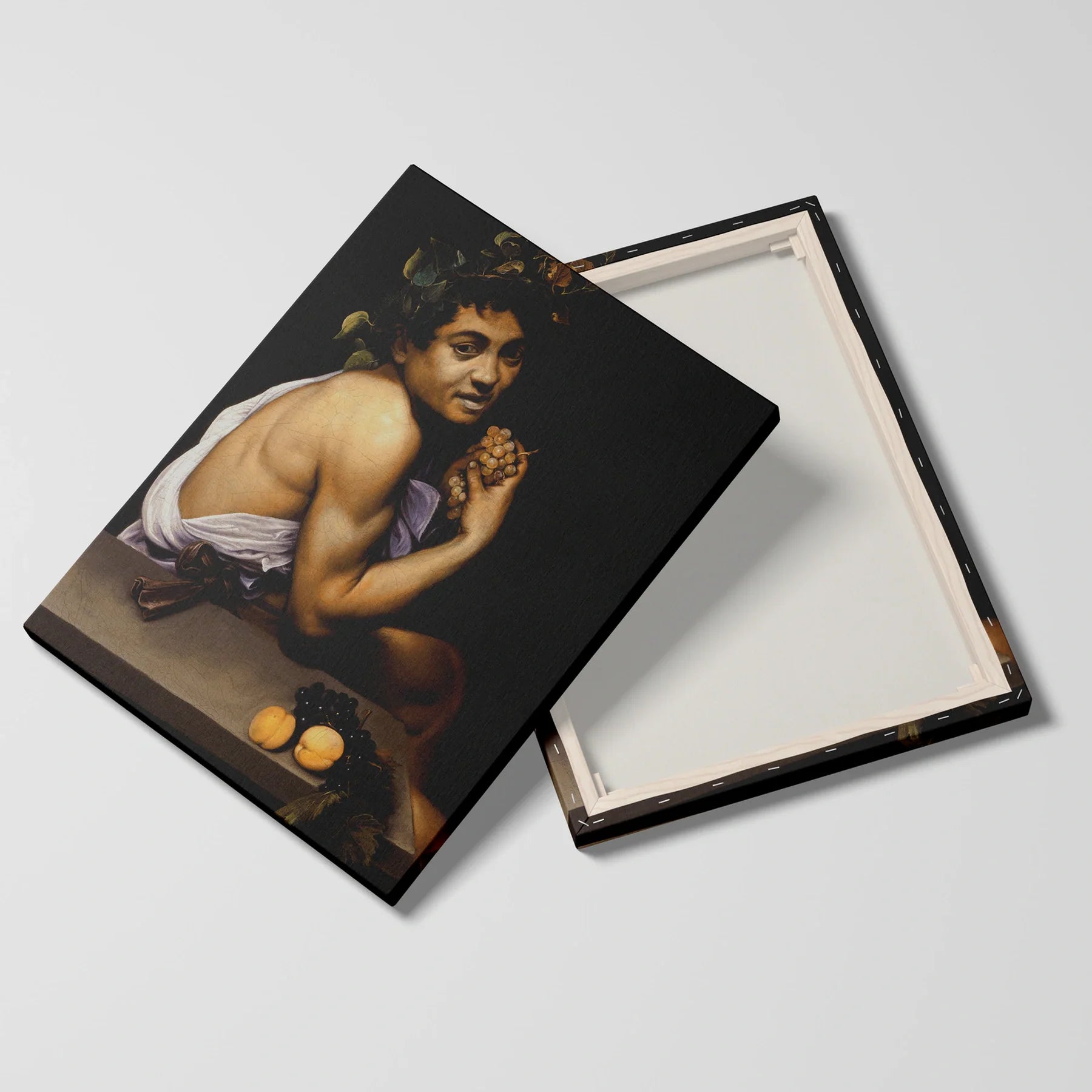 Tablou picturi celebre - Bacchus tânăr bolnav, Caravaggio - vedere fata verso