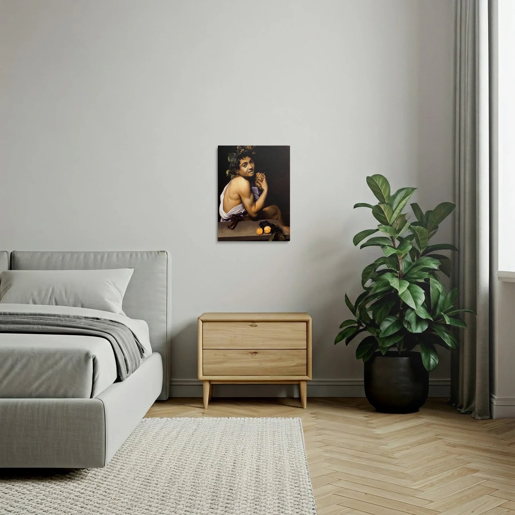 Tablou picturi celebre - Bacchus tânăr bolnav, Caravaggio - vedere dormitor