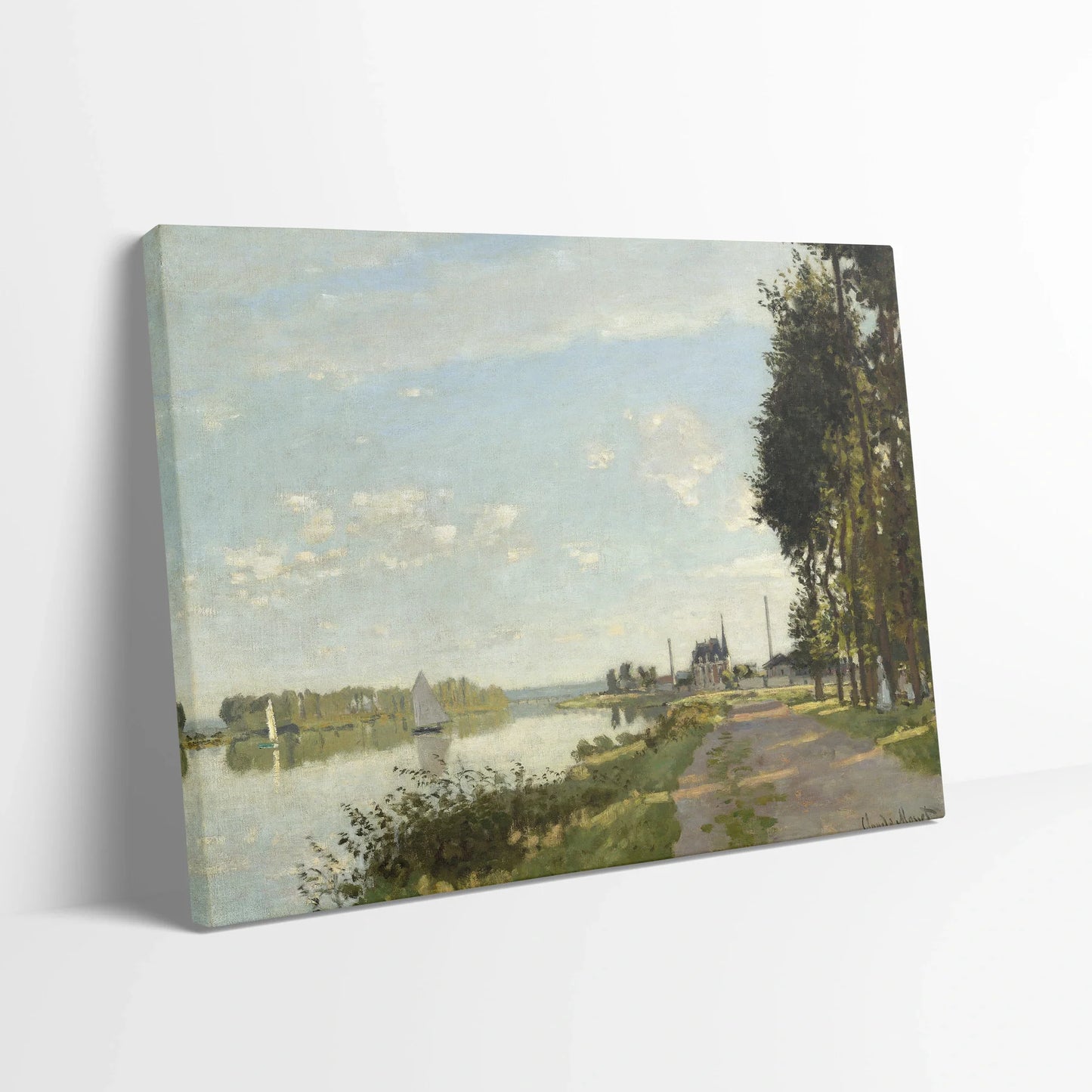 Tablou picturi celebre - Argenteuil, Monet - vedere din lateral sprijinit perete