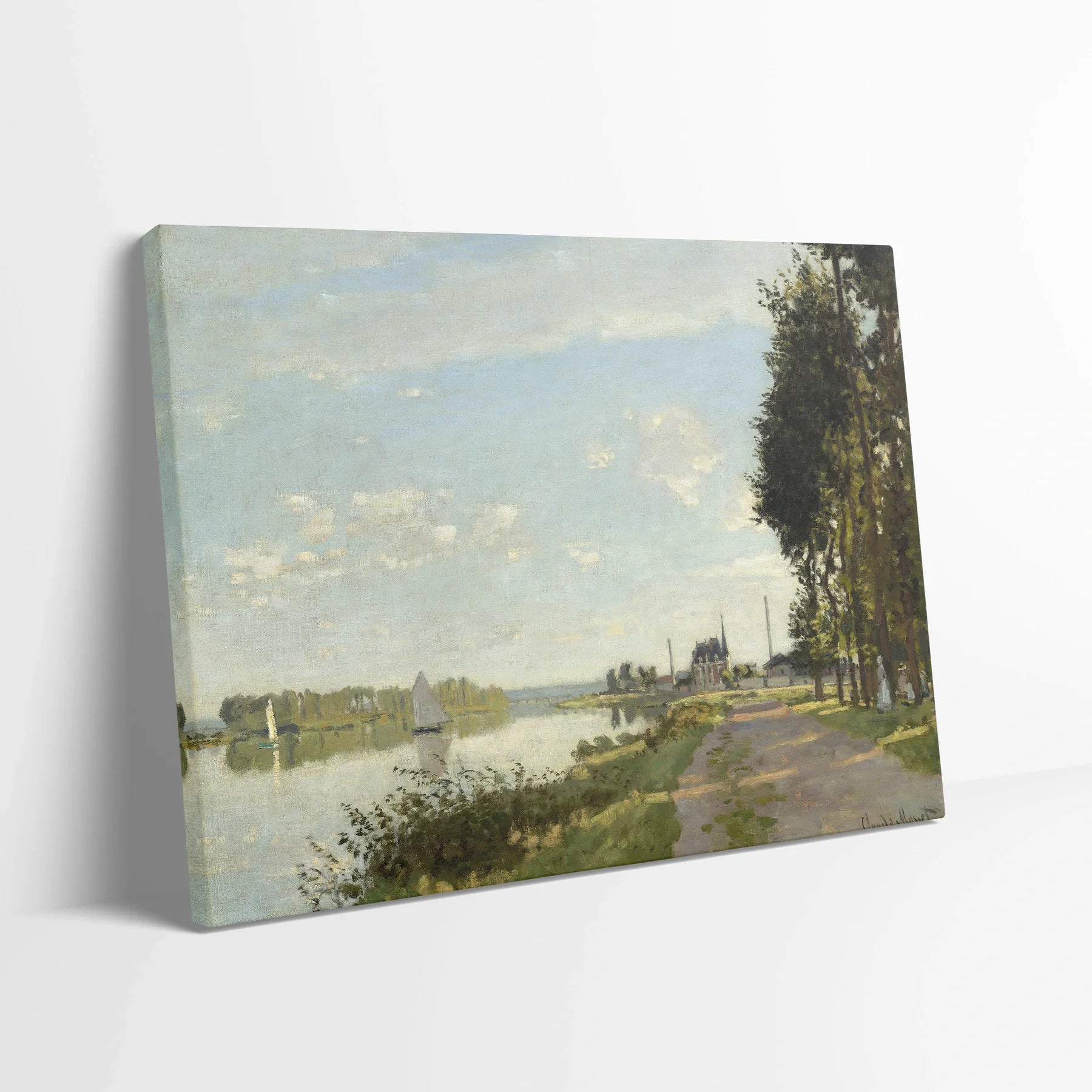 Tablou picturi celebre - Argenteuil, Monet - vedere din lateral sprijinit perete