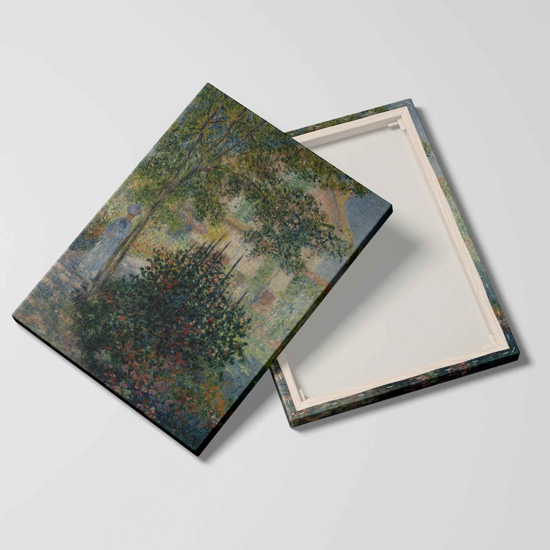 Tablou picturi celebre - Camille Monet în grădina de la Argenteuil - vedere fata verso
