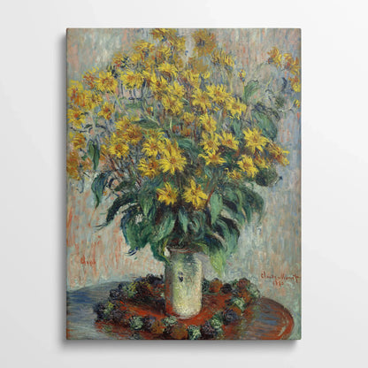 Tablou picturi celebre - Flori de Topinambur, Monet - vedere din fata