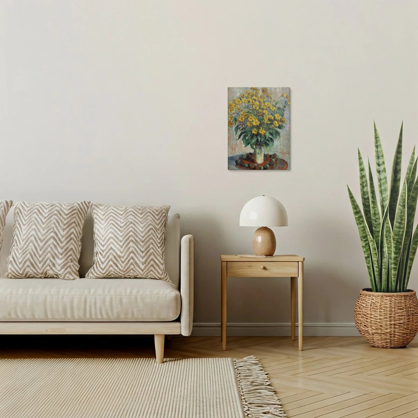 Tablou picturi celebre - Flori de Topinambur, Monet - vedere living