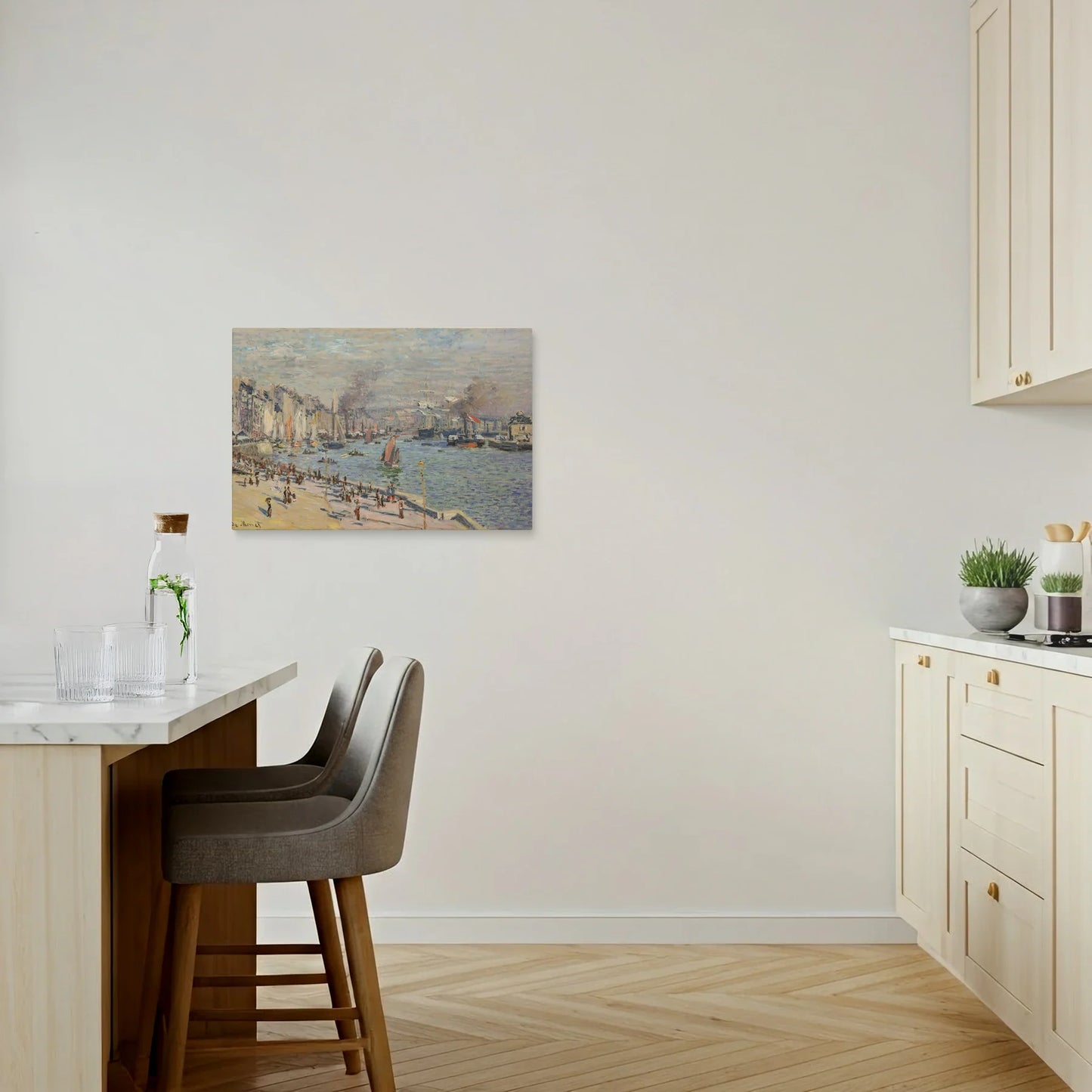 Tablou picturi celebre - Portul Le Havre, Monet - vedere bucatarie
