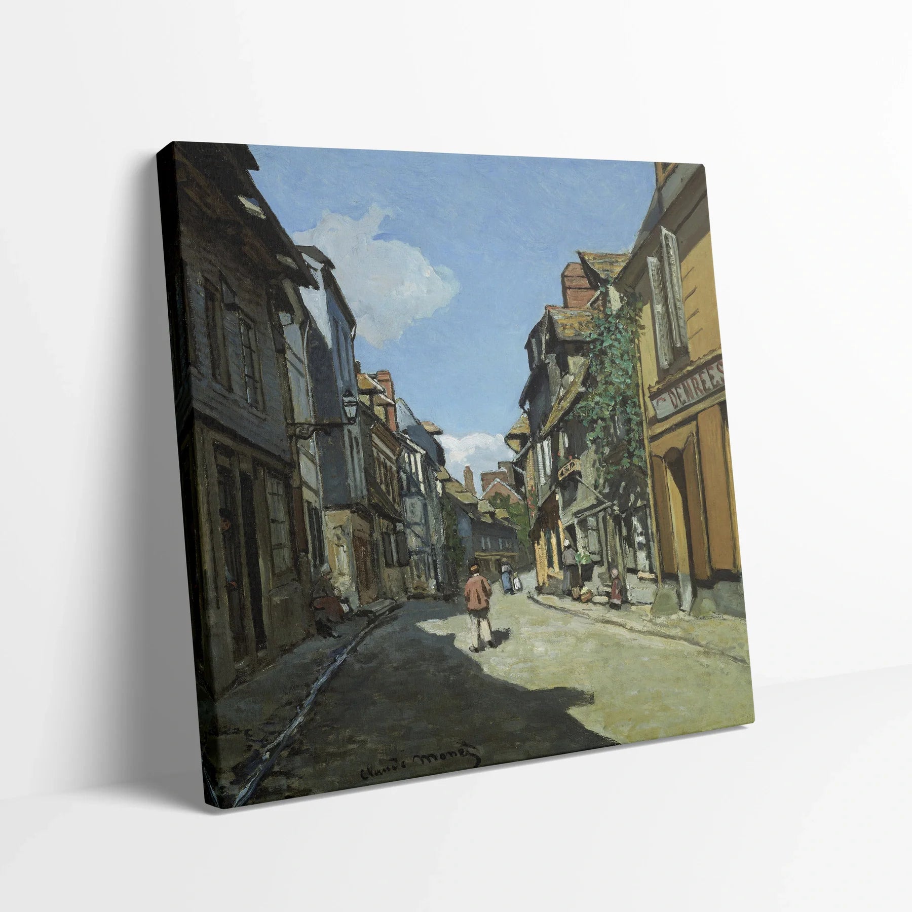 Tablou picturi celebre - Rue de la Bavole, Honfleur, Monet - vedere din lateral