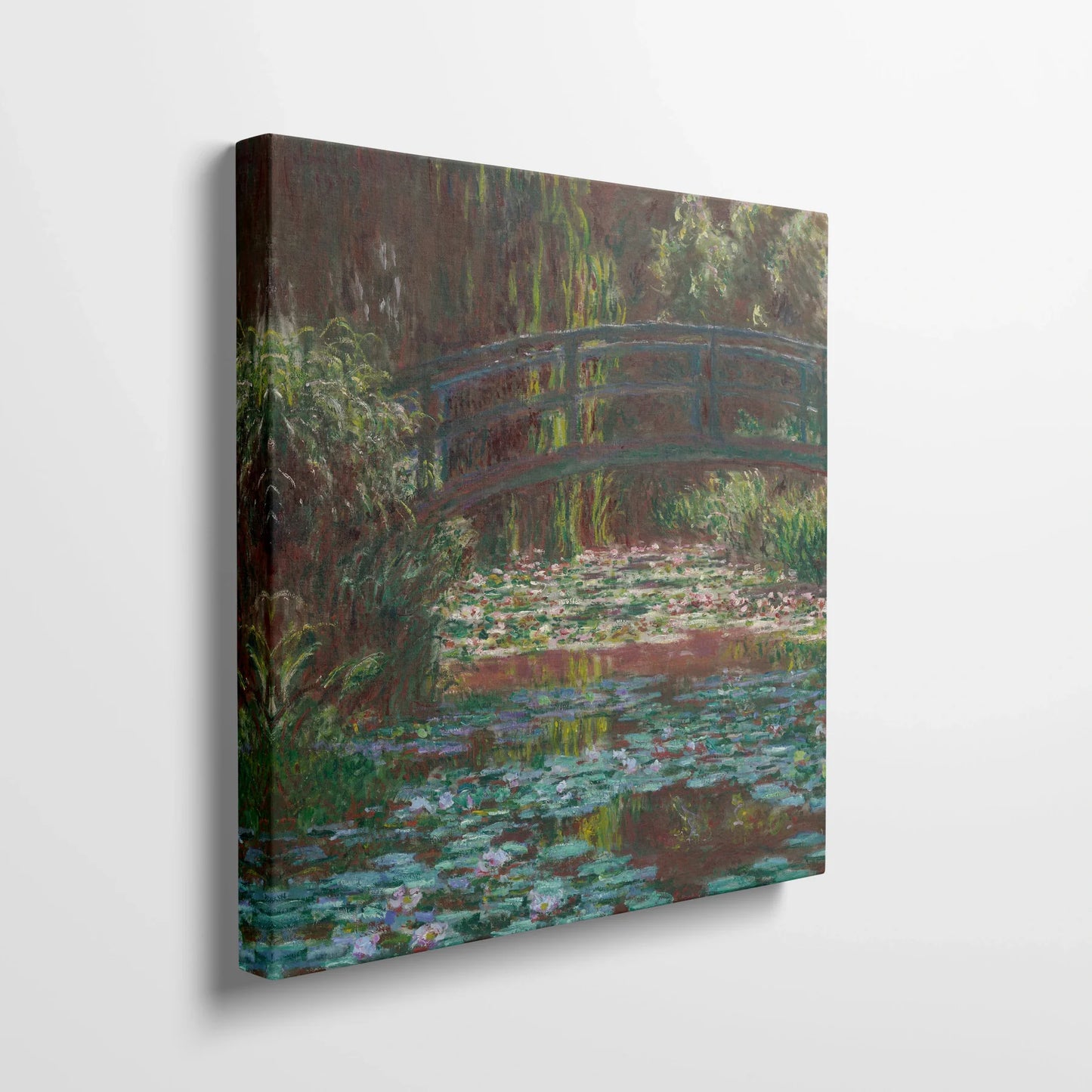 Tablou picturi celebre - Tangou cu nuferi, Monet - vedere din lateral sprijinit perete