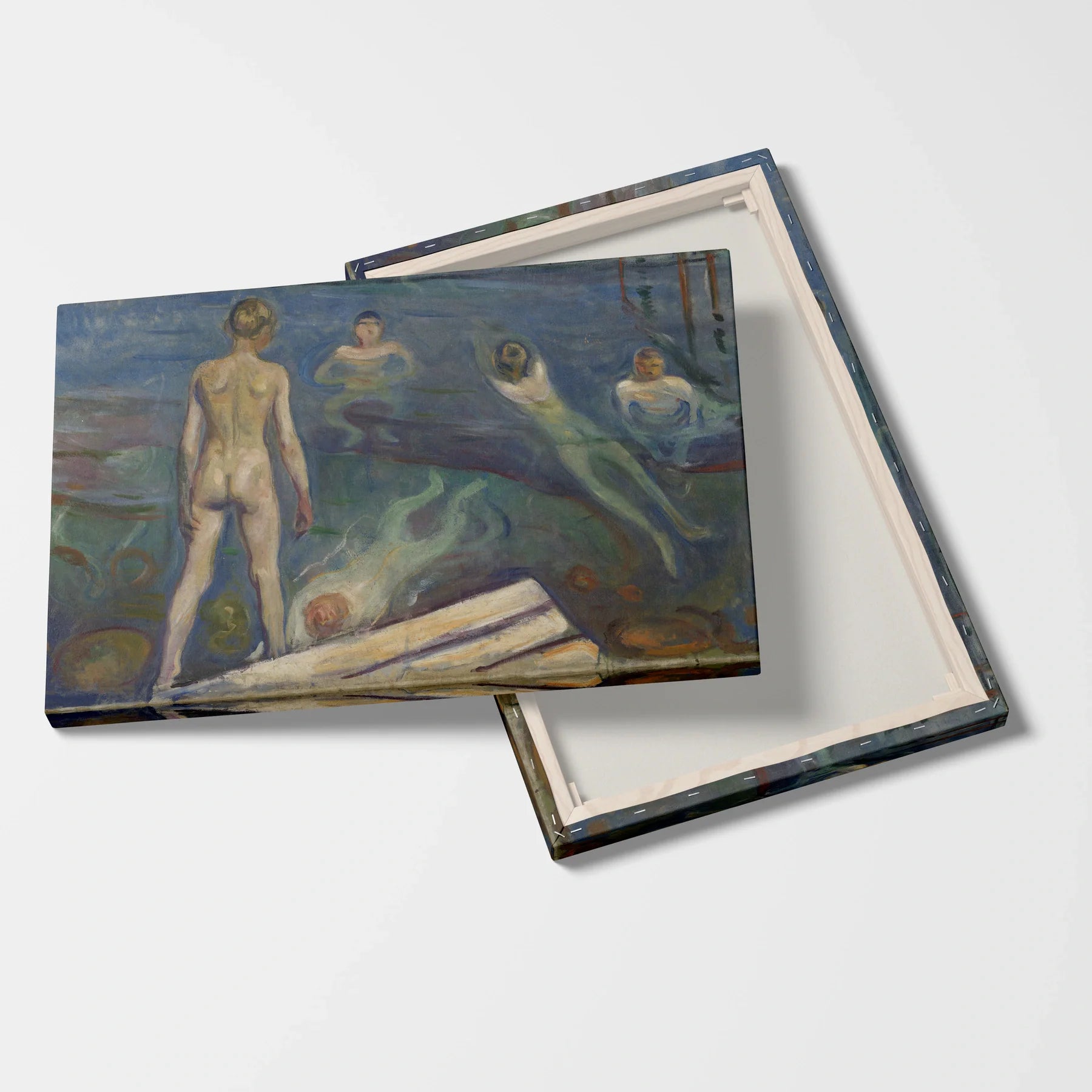 Tablou picturi celebre - Înotătorii, Munch - vedere fata verso