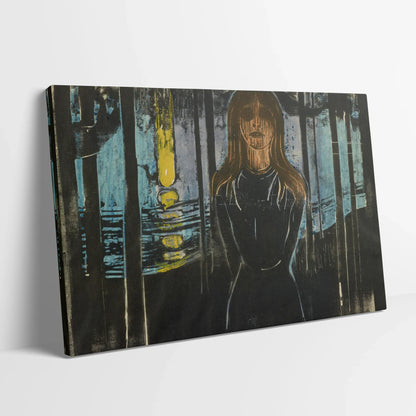 Tablou picturi celebre - Noaptea de vară, Munch - vedere din lateral sprijinit perete