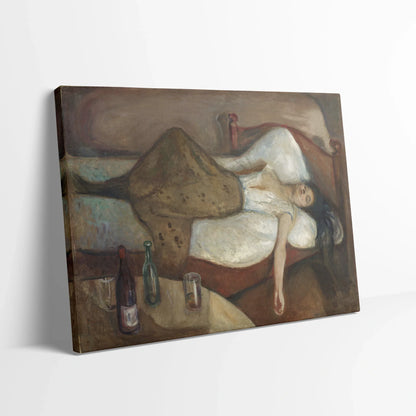 Tablou picturi celebre - Ziua de după, Munch - vedere din lateral sprijinit perete