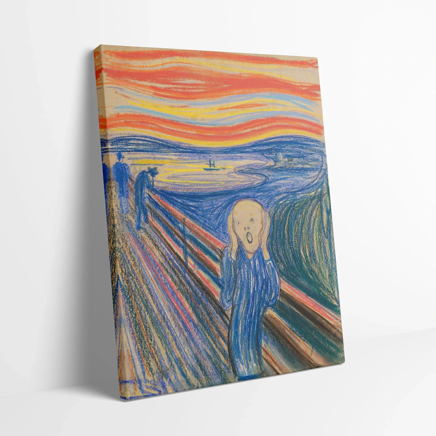 Tablou picturi celebre - Țipătul, Munch - vedere din lateral sprijinit perete