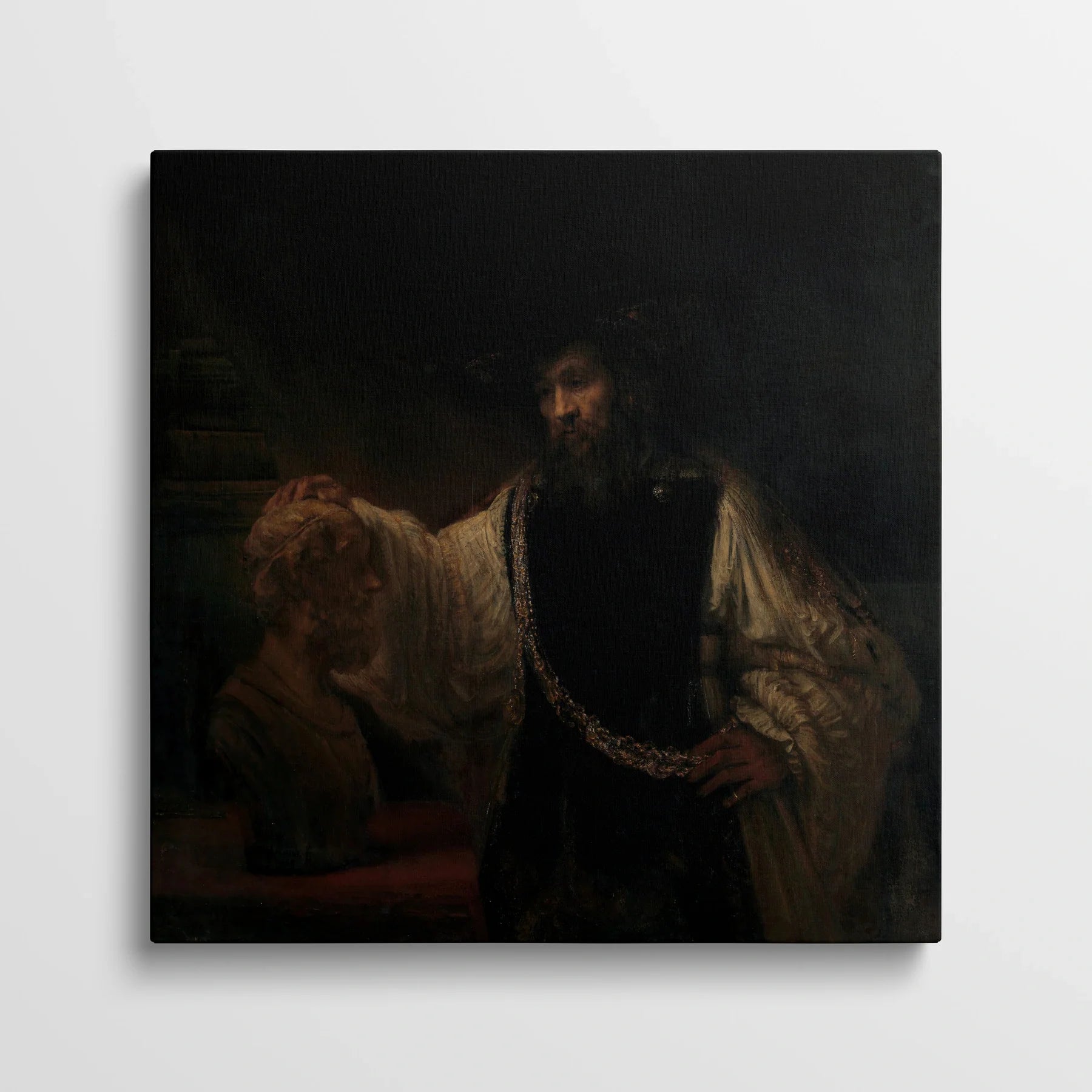 Tablou picturi celebre - Aristotel cu un bust al lui Homer, Rembrandt - vedere din fata