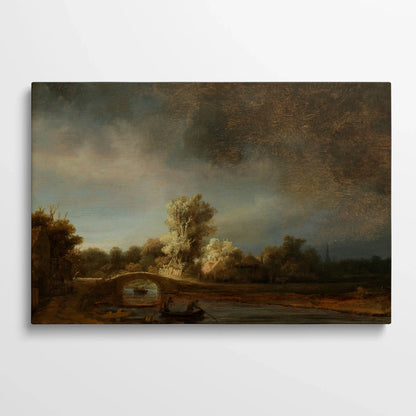 Tablou Picturi - Peisaj cu Un Pod de Piatră, Rembrandt