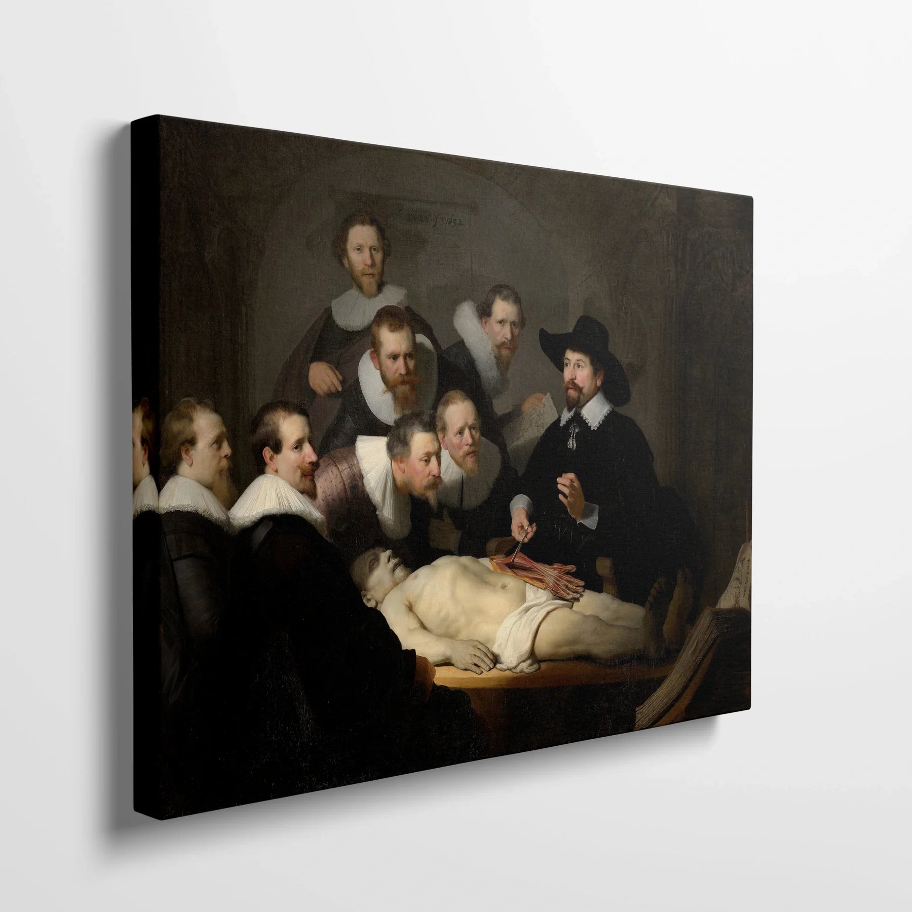 Tablou picturi celebre - Lecția de anatomie a Dr. Nicolaes Tulp, Rembrandt - vedere din lateral