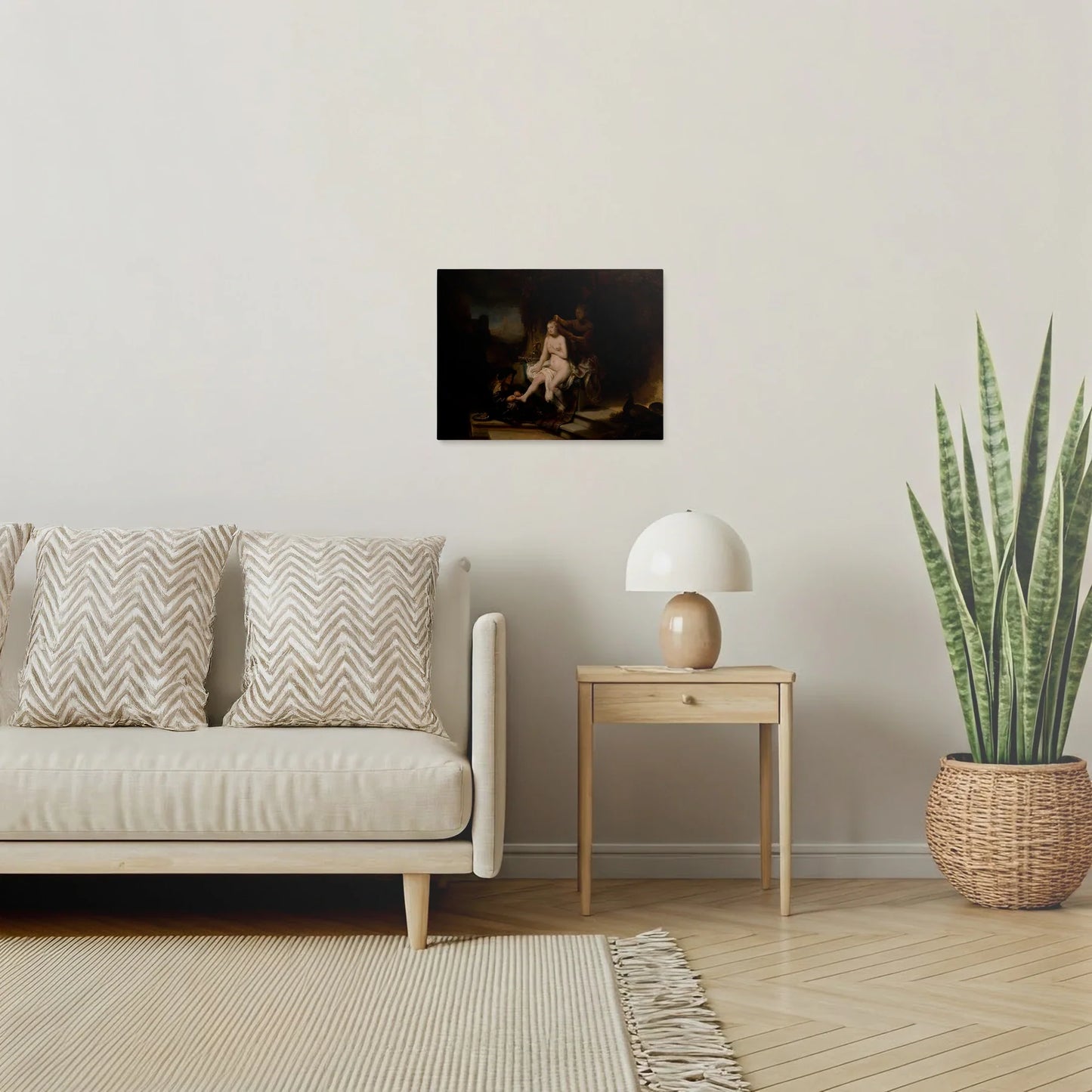 Tablou picturi celebre - Îmbăierea lui Batșeba, Rembrandt - vedere living
