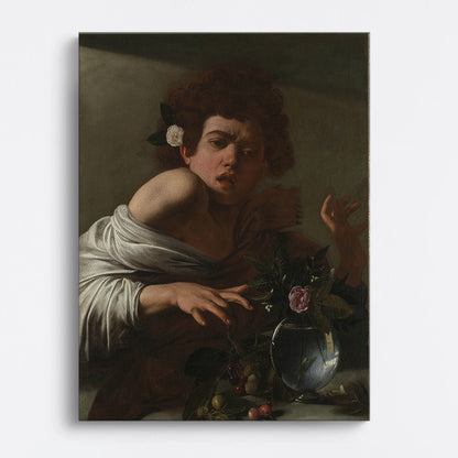Tablou - Băiat mușcat de o șopârlă  (Caravaggio) Vedere Fata