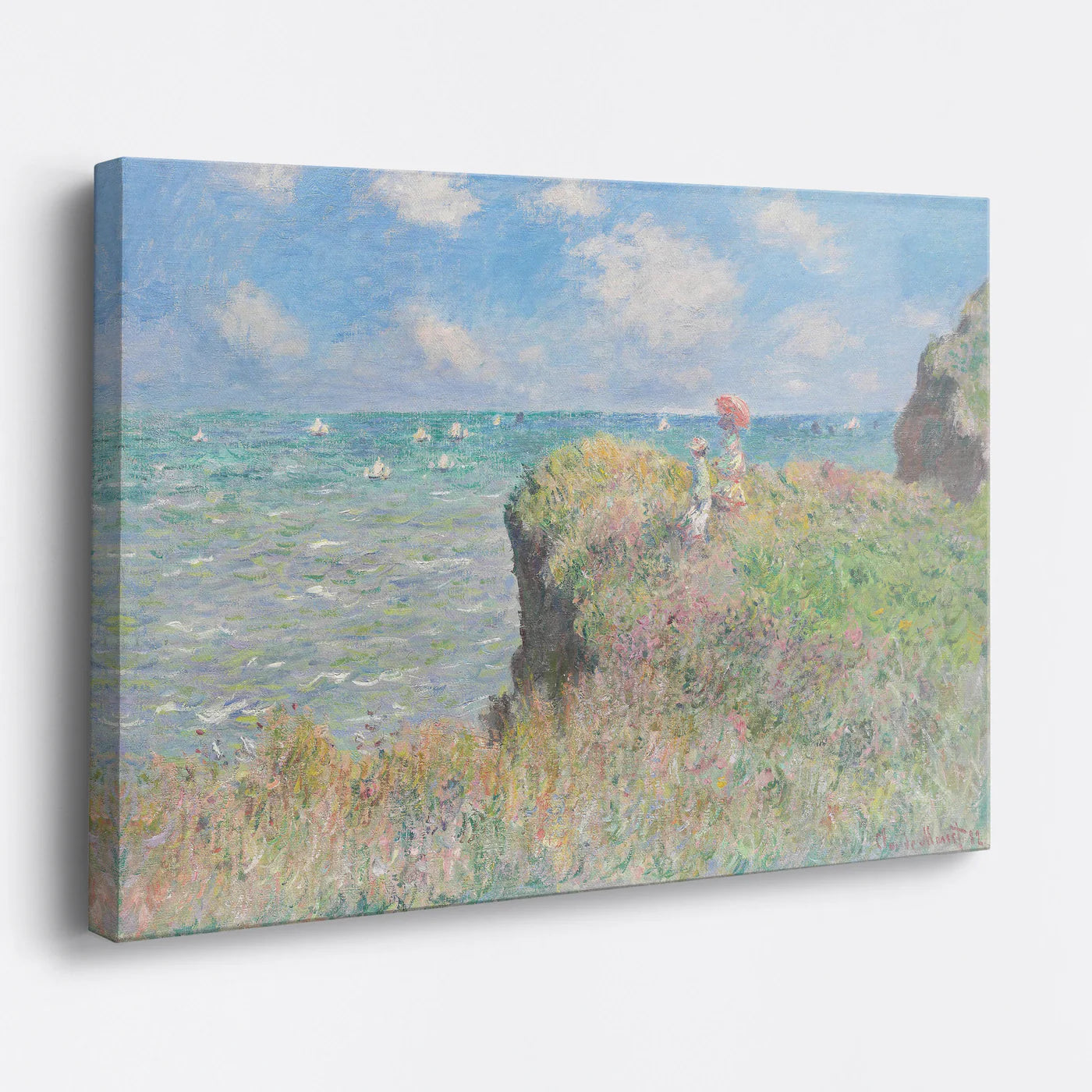 Tablou - Plimbare pe stâncă (Monet) Vedere Living