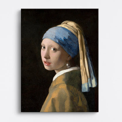 Tablou - Fata cu un cercel de perle (Vermeer) Vedere Fata