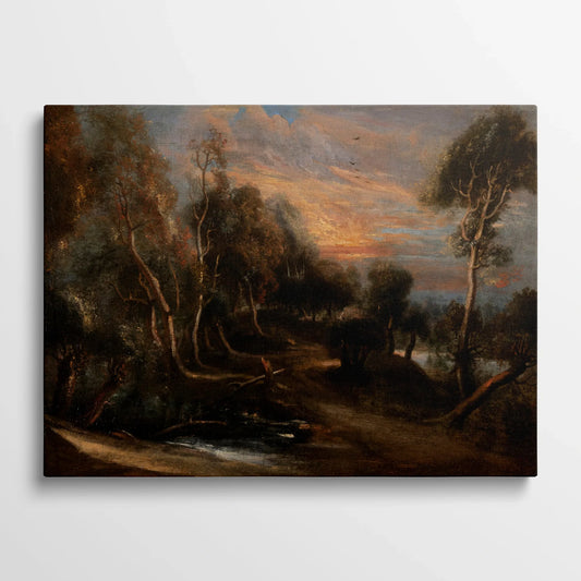 Tablou Picturi - Peisaj Forestier La Apus, Rubens