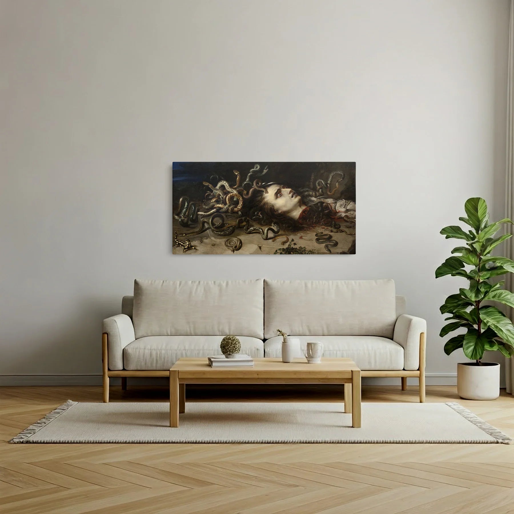 Tablou picturi celebre - Capul medusei, Rubens - vedere living