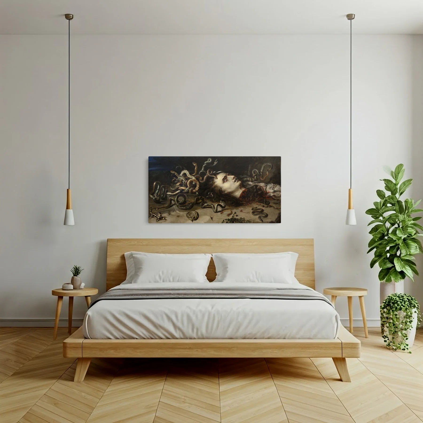 Tablou picturi celebre - Capul medusei, Rubens - vedere dormitor 2