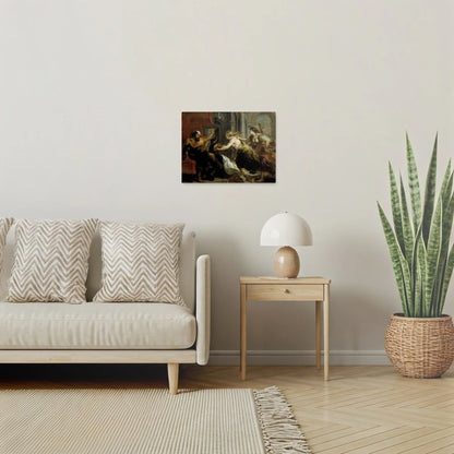 Tablou picturi celebre - Tereus confruntat cu capul fiului său Itylus, Rubens - vedere living