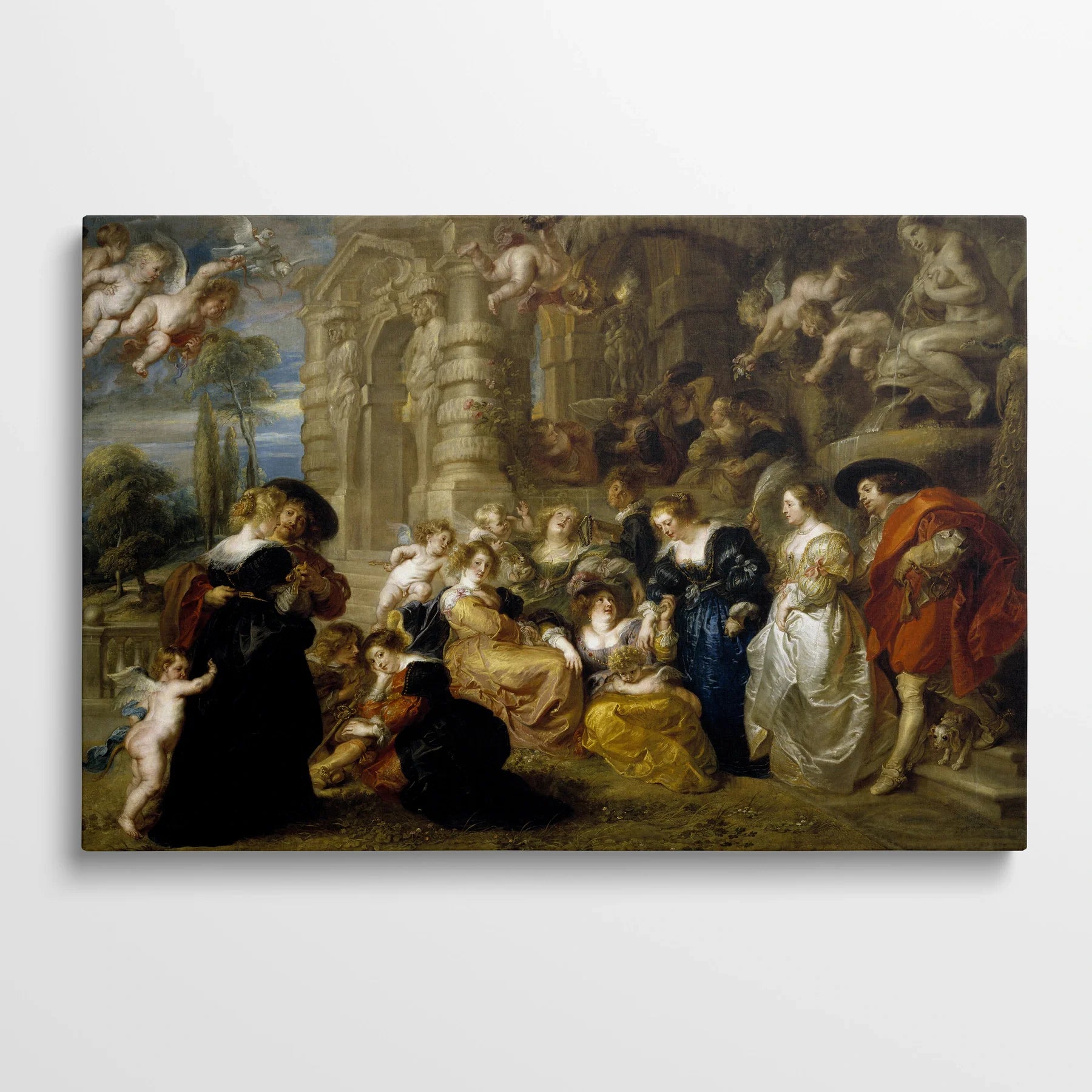 Tablou picturi celebre - Grădina iubirii, Rubens - vedere din fata