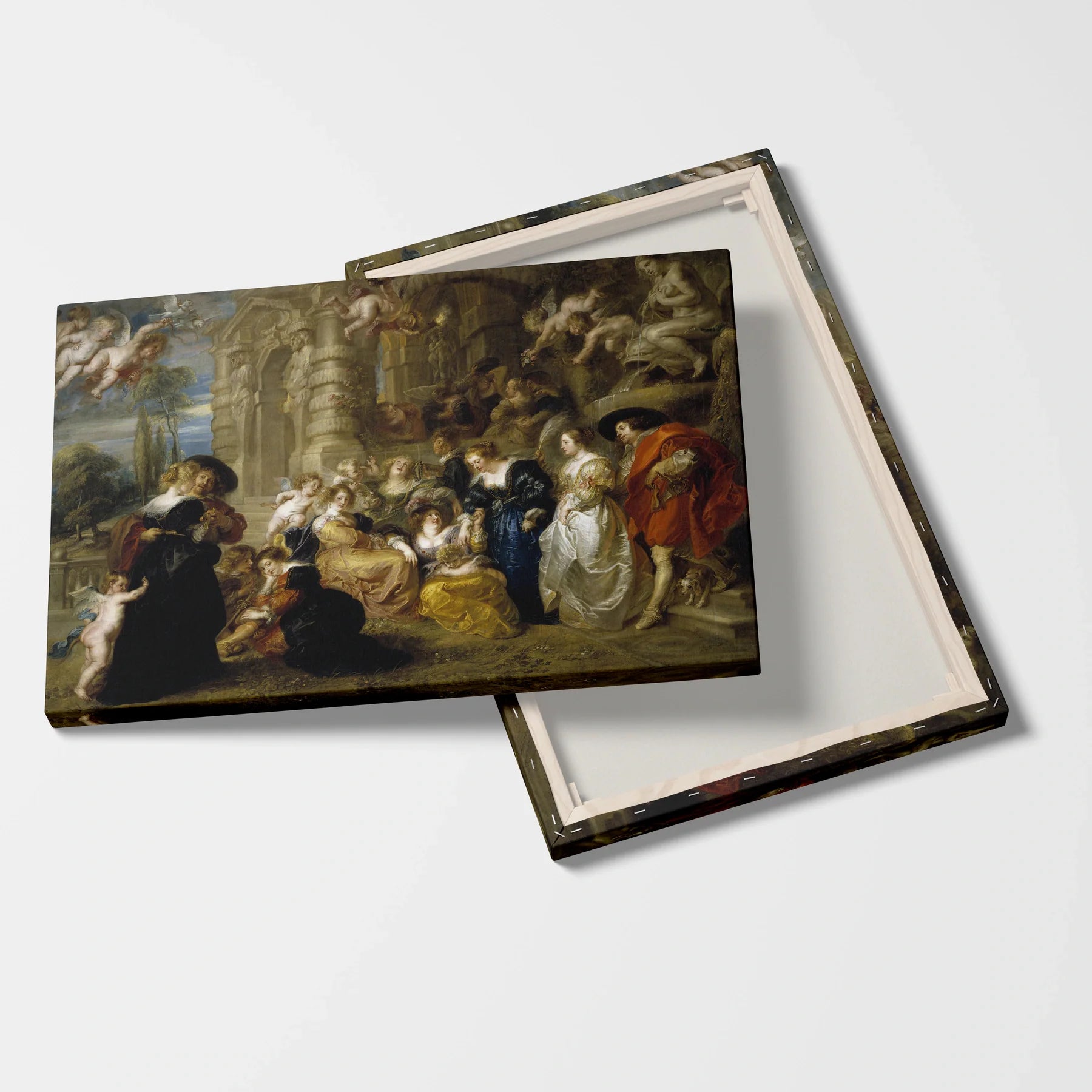 Tablou picturi celebre - Grădina iubirii, Rubens - vedere fata verso