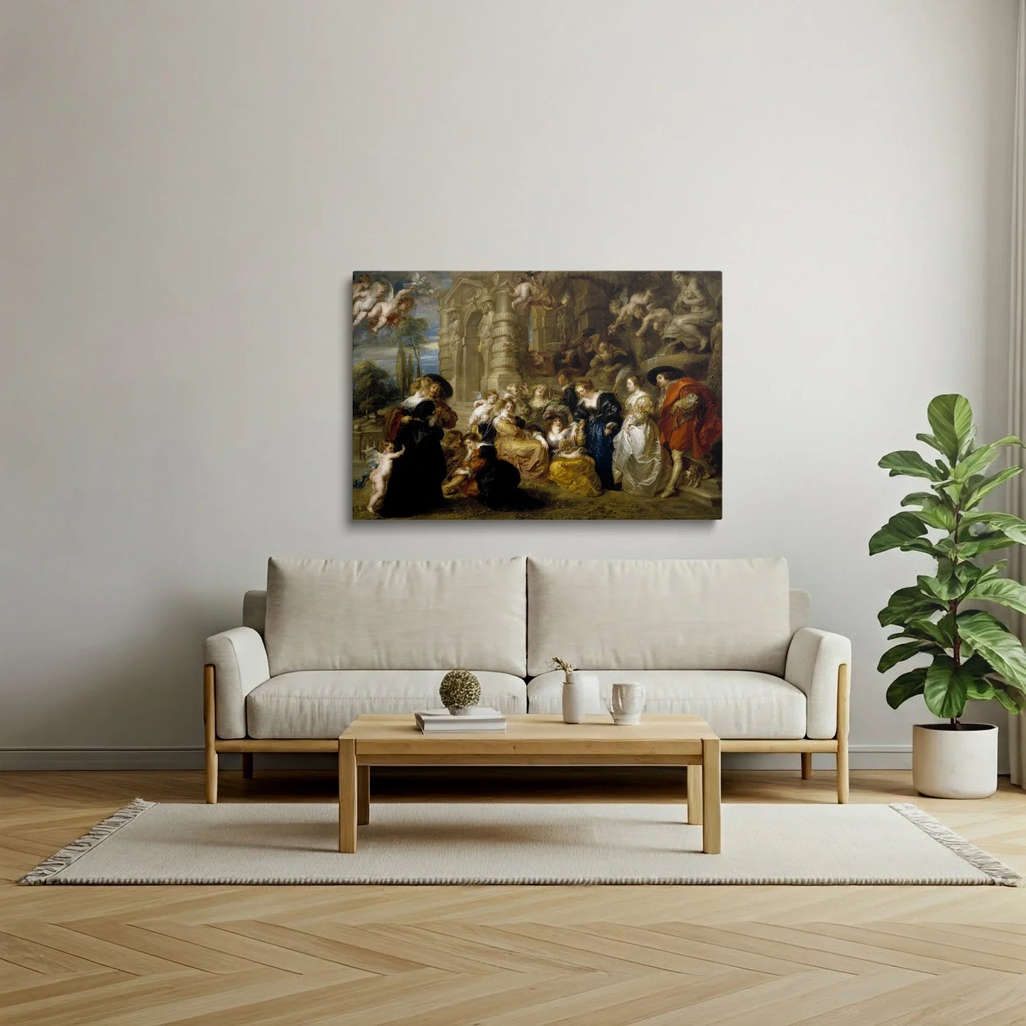 Tablou picturi celebre - Grădina iubirii, Rubens - vedere living