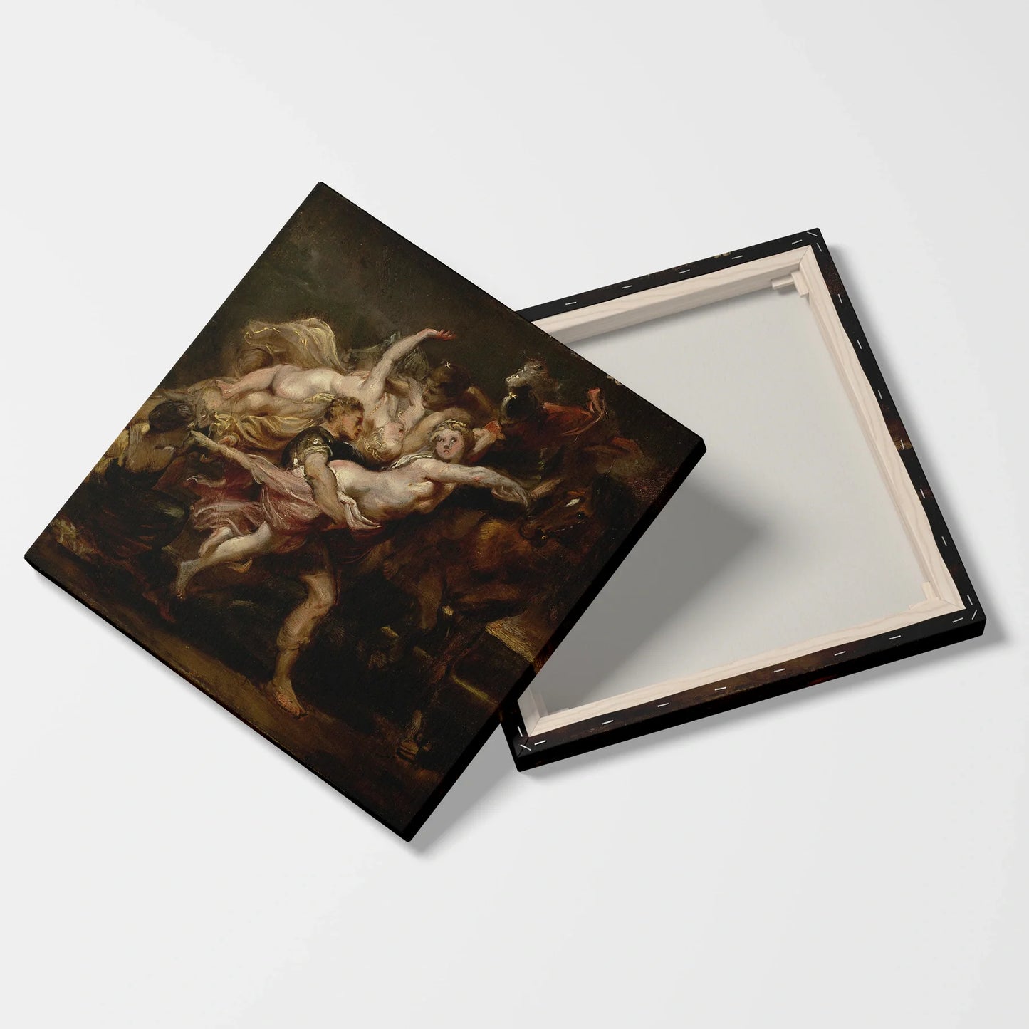 Tablou picturi celebre - Răpirea fecioarelor din Levkippos, Rubens - vedere fata verso