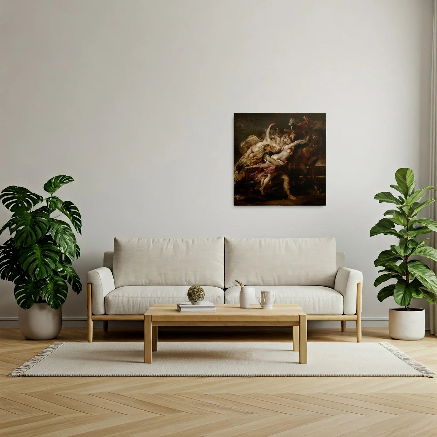 Tablou picturi celebre - Răpirea fecioarelor din Levkippos, Rubens - vedere living