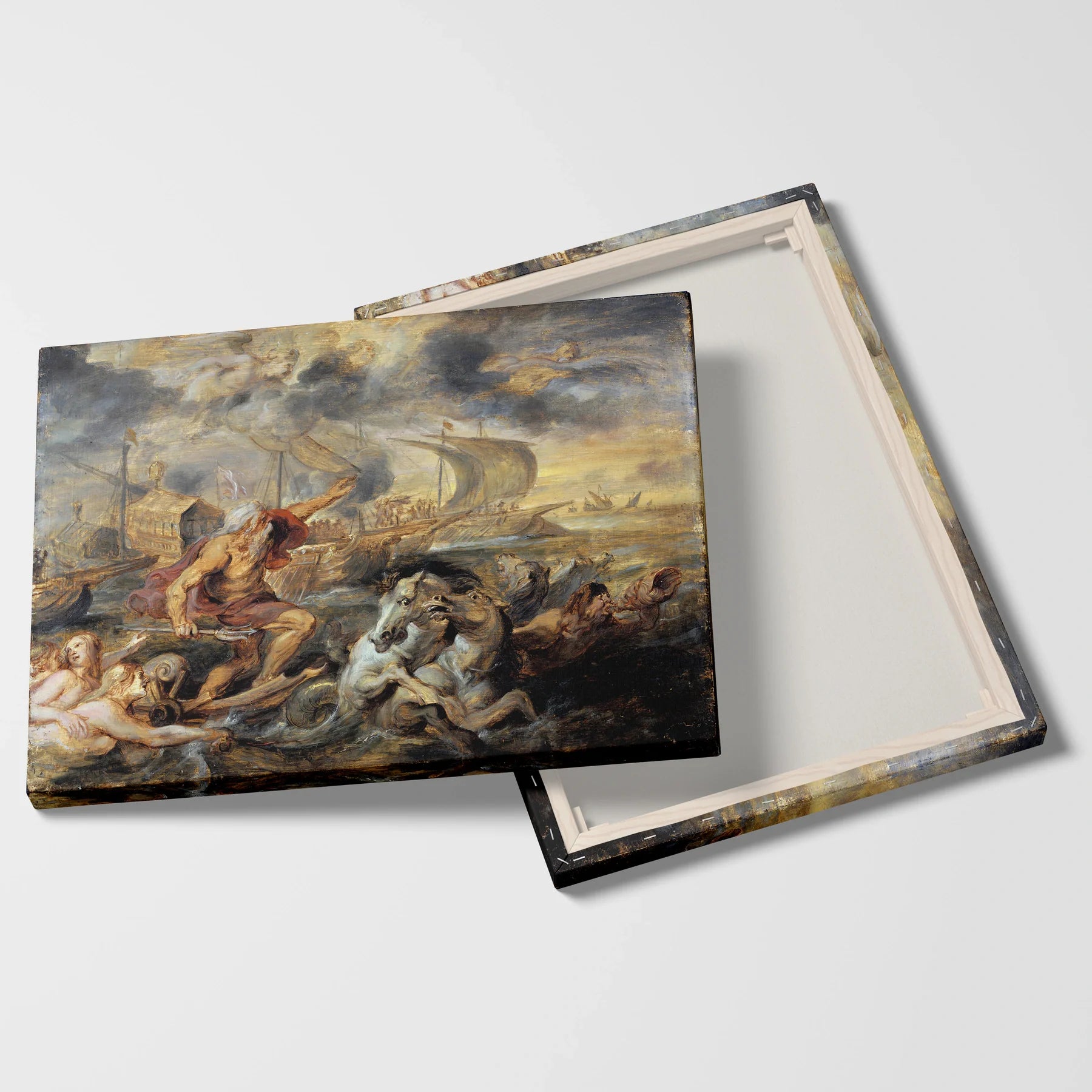 Tablou picturi celebre - Călătoria cardinalului de la Barcelona la Genova, Rubens - vedere fata verso
