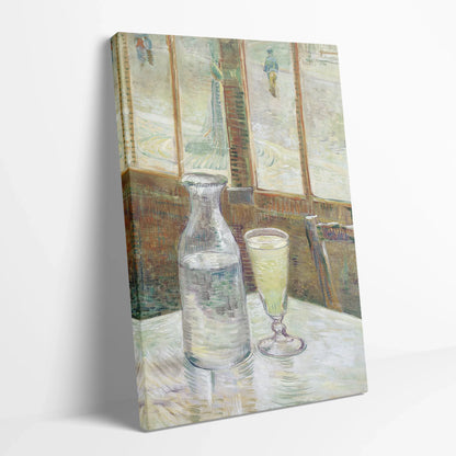 Tablou picturi celebre - Masă de cafea cu absint, Van Gogh - vedere din lateral sprijinit perete