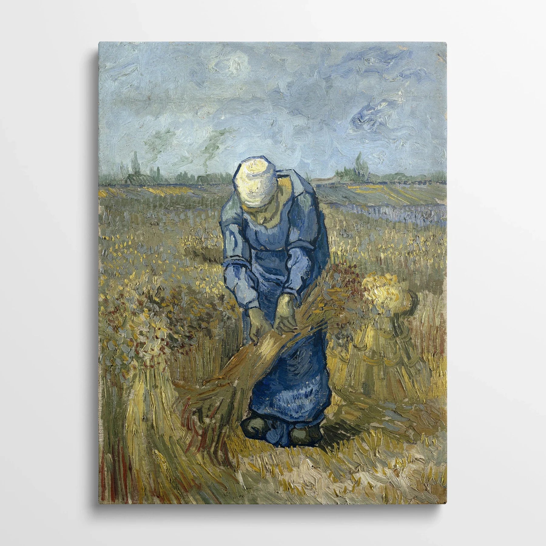 Tablou picturi celebre - Femeie tărană legând snopuri, Van Gogh - vedere din fata