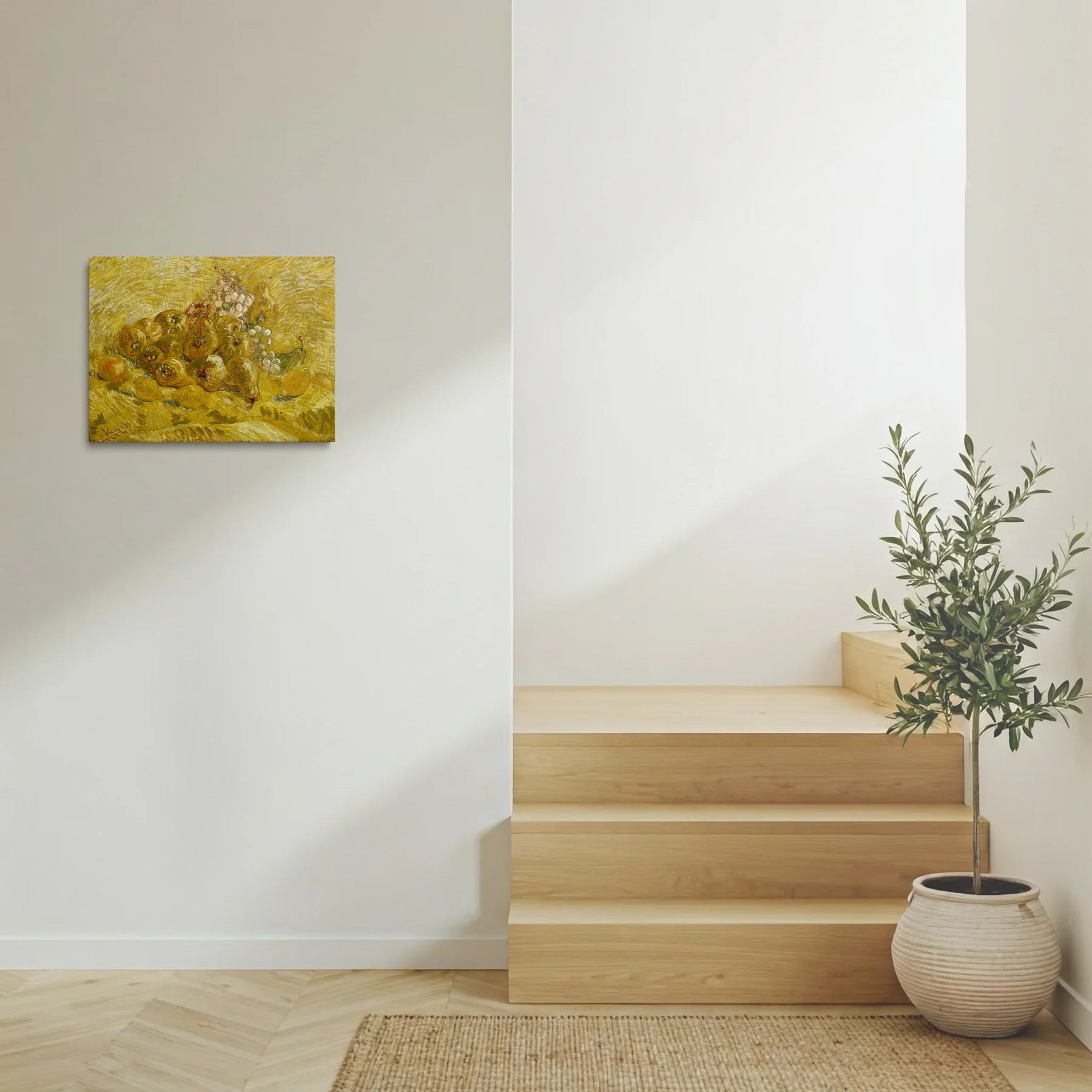 Tablou picturi celebre - Gutui, lămâi, pere și struguri, Van Gogh - vedere hol
