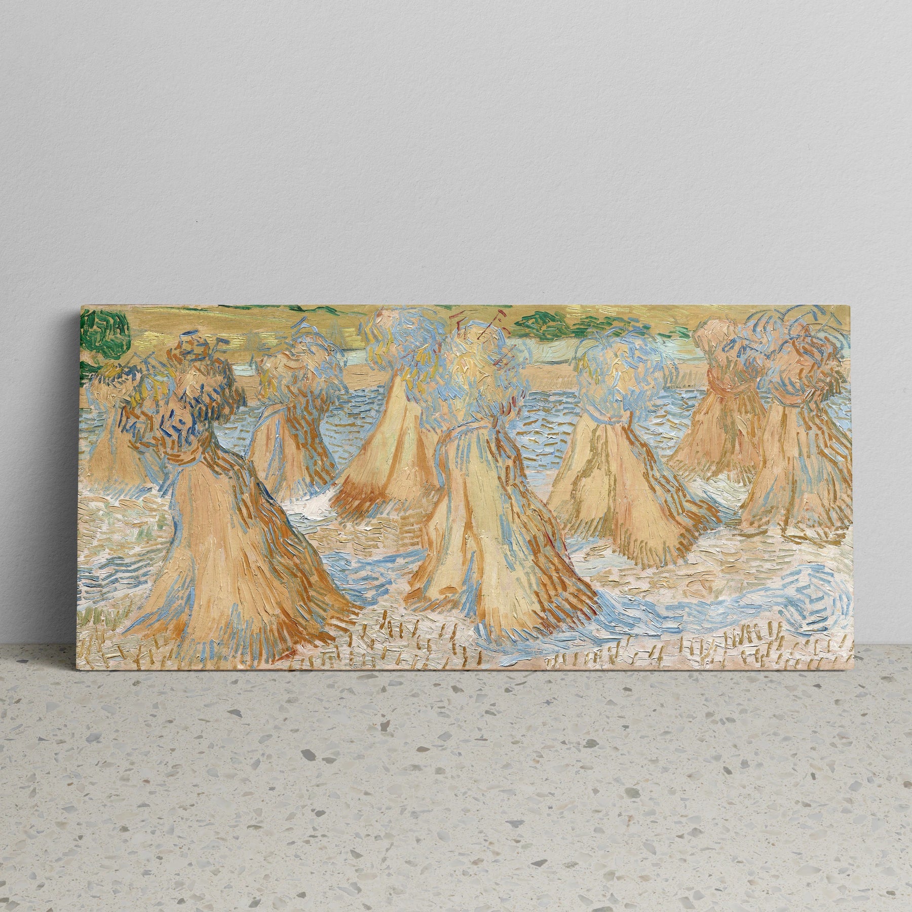 Tablou picturi celebre - Miriștea de grâu, Van Gogh - vedere sprijinit perete