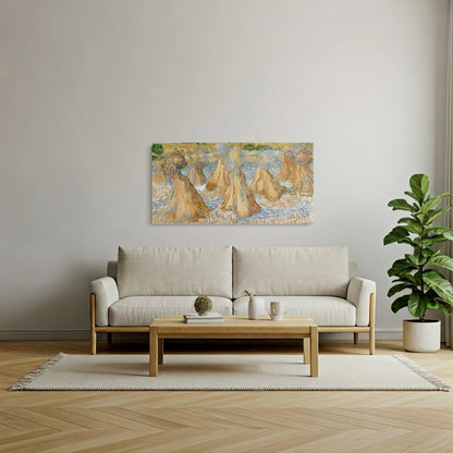 Tablou picturi celebre - Miriștea de grâu, Van Gogh - vedere living