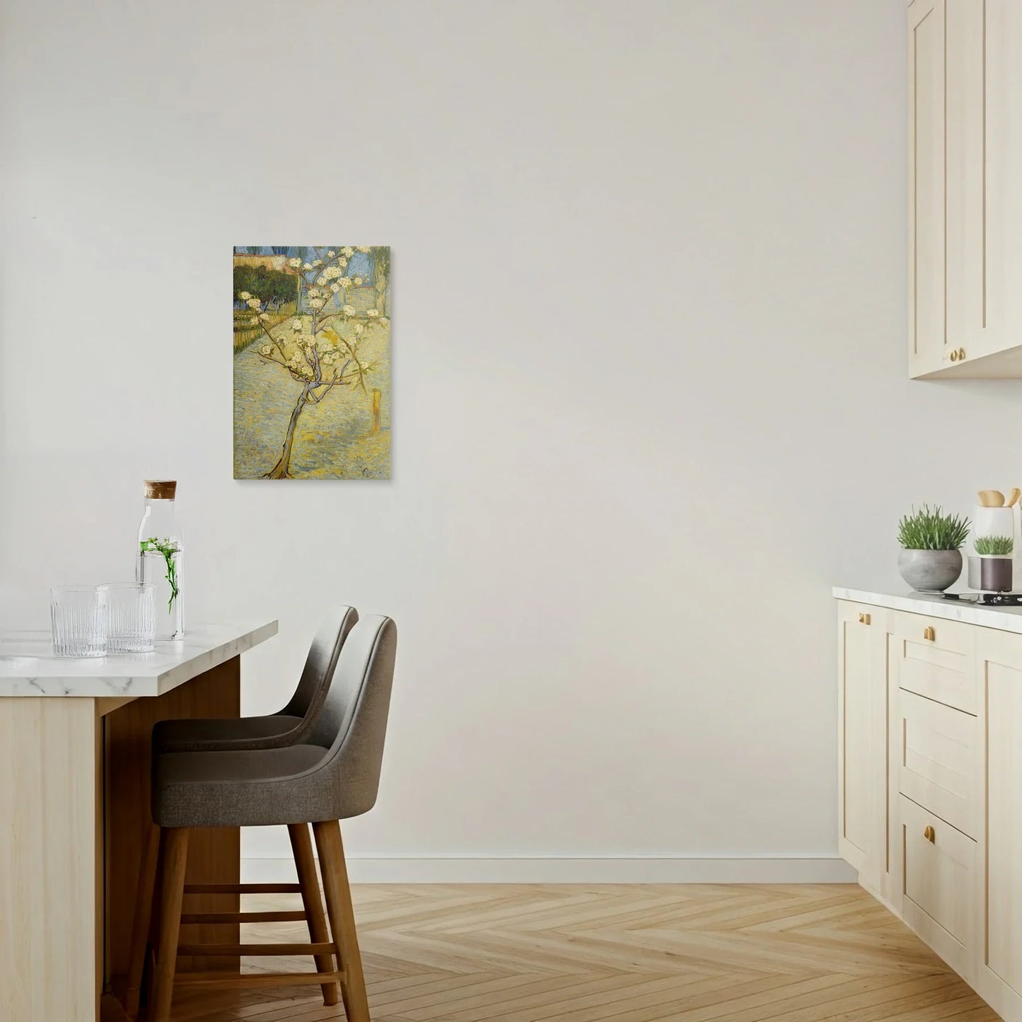 Tablou picturi celebre - Micul pom de pere în floare, Van Gogh - vedere bucatarie